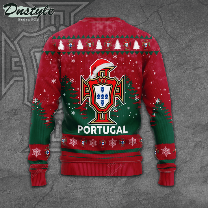 Portugal national football team santa hat ugly christmas sweater