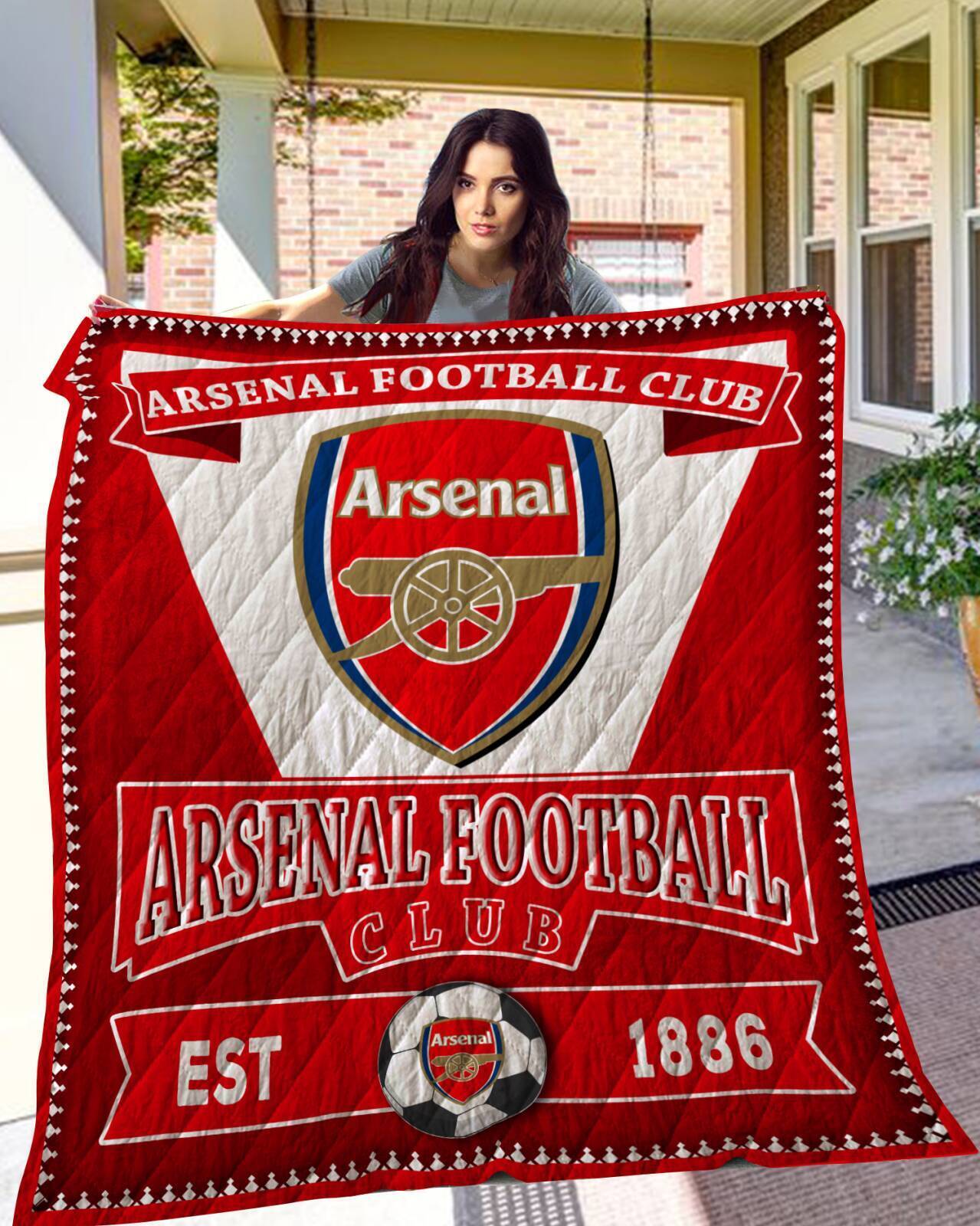 Arsenal Football Club Est 1886 Quilt Blanket
