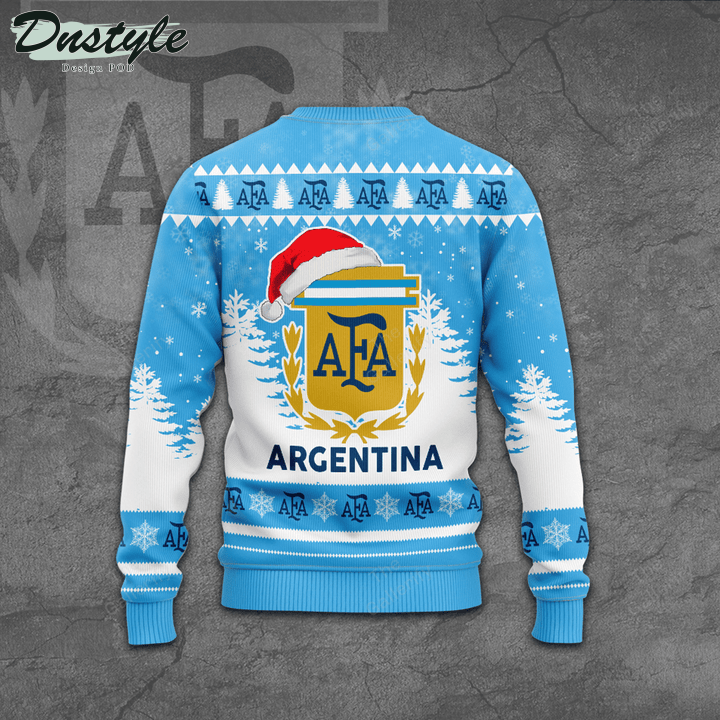 Argenitina national football team santa hat ugly christmas sweater