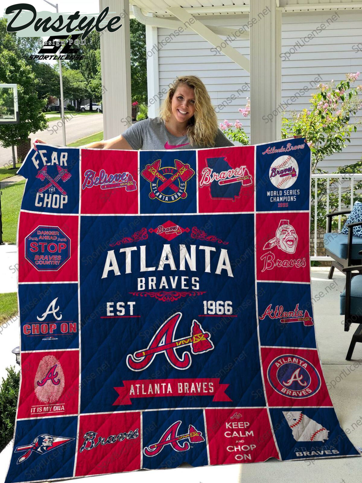 Atlanta Braves Est 1966 Chop On Quilt Blanket