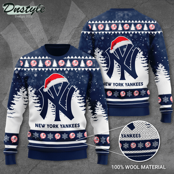 New York Yankees santa hat ugly christmas sweater