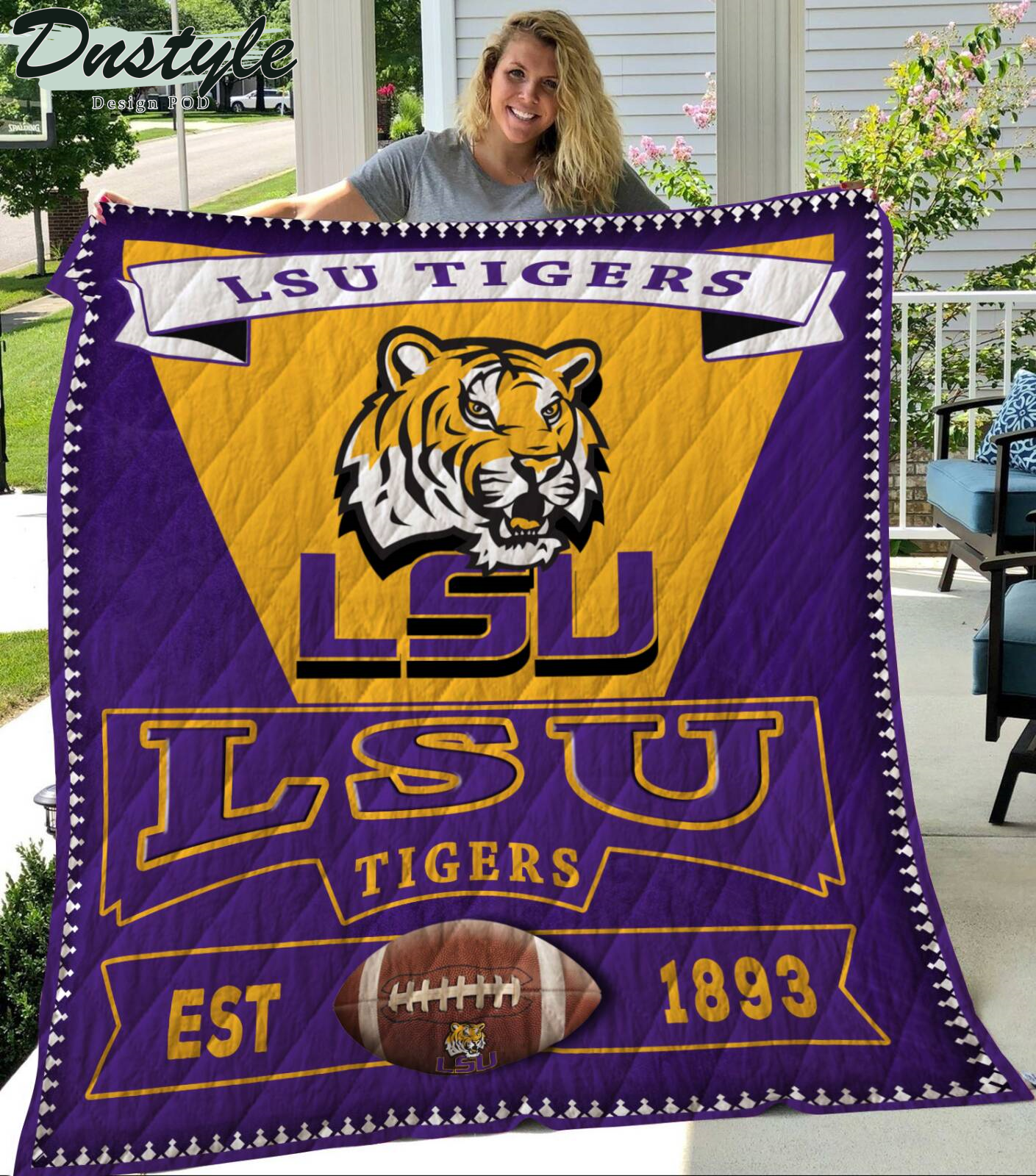 LSU Tigers Est 1893 Quilt Blanket