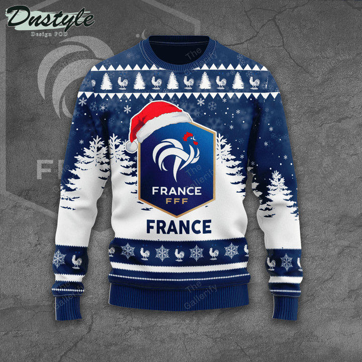 France national football team santa hat ugly christmas sweater