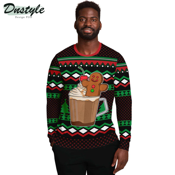 Gingerbread Man in a Cup Ugly Chrismas Sweater