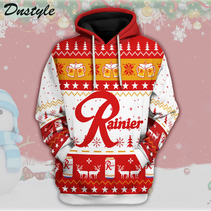 Rainier Beer Snowflake Christmas 3D Hoodie Tshirt