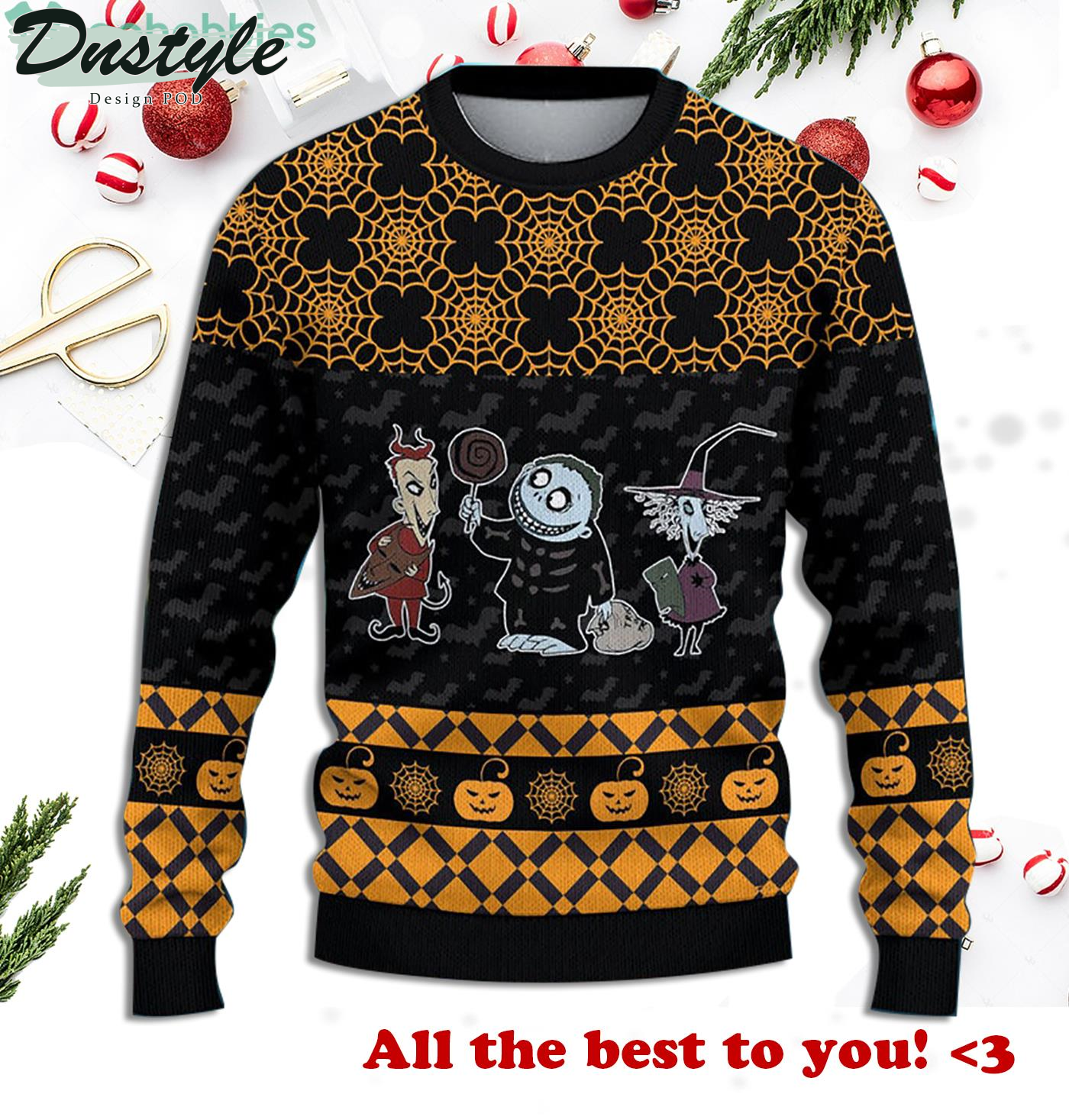 The Nightmare Before Lock Shock And Barrel Ugly Christmas Sweater