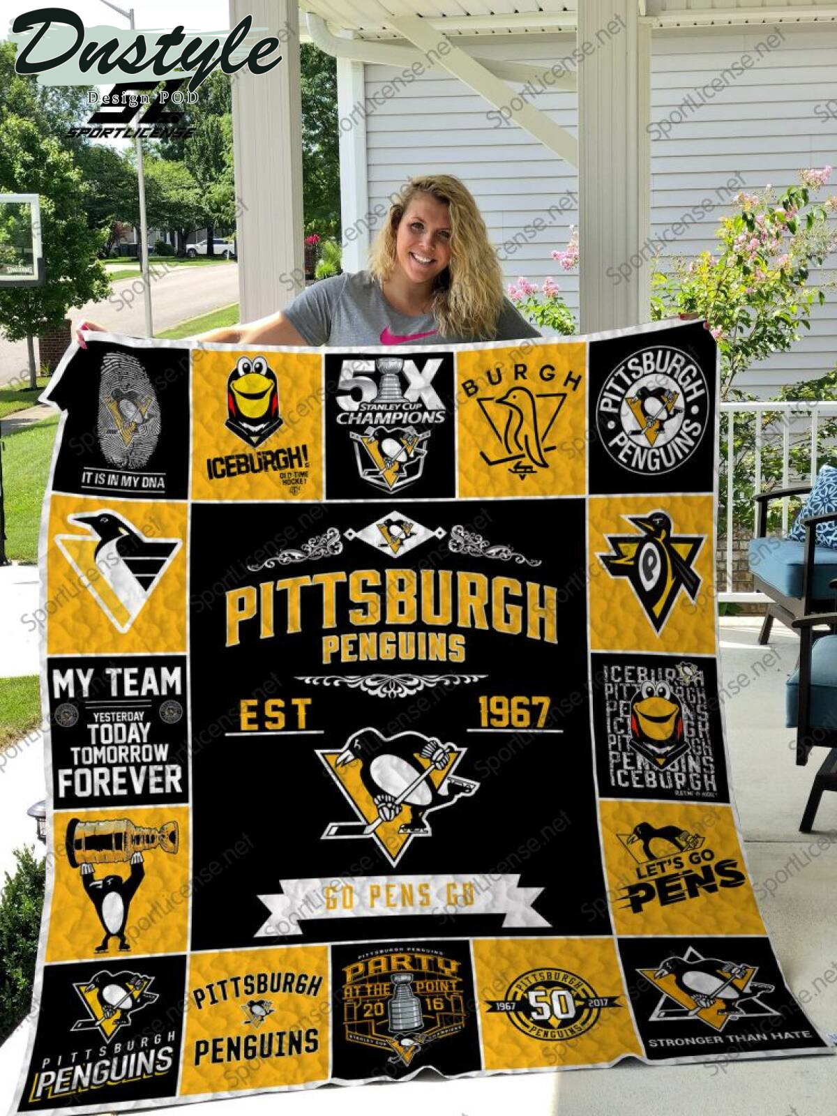 Pittsburgh Penguins NHL Stanley Cup Champions Quilt Blanket