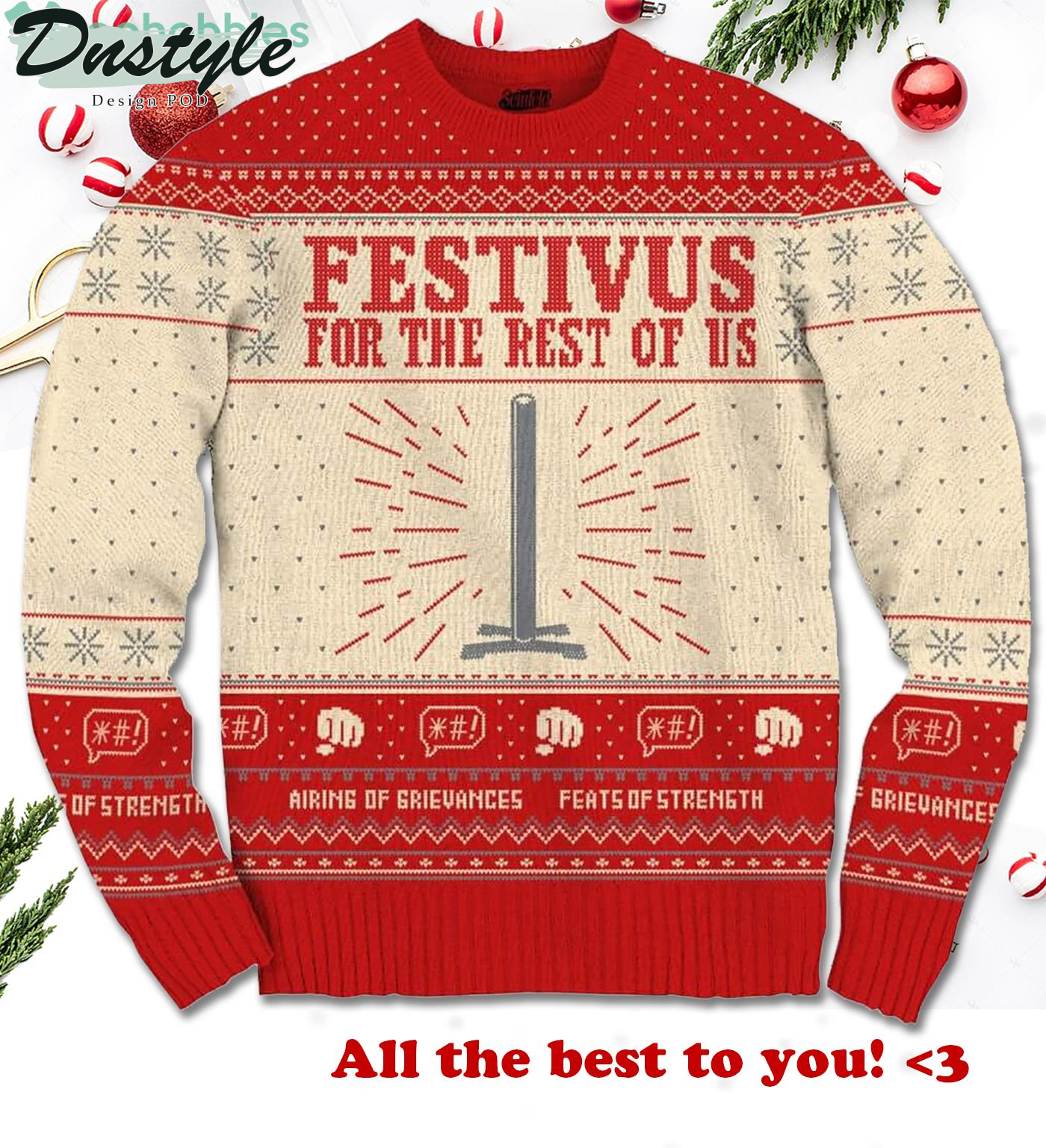 Seinfeld Festivus For The Rest Of Us Airing Of Grievances Feats Of Strength Ugly Christmas Sweater