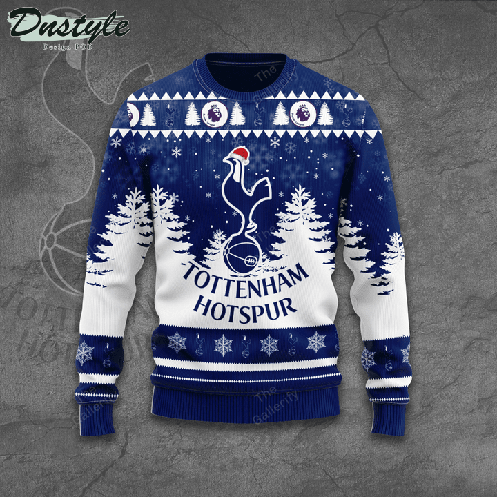 Personalized Tottenham Hotspur Santa Hat Ugly Christmas Sweater