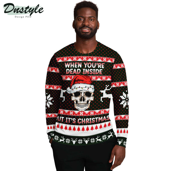 Skull Santa Hat When You’re Dead Inside But It’s Ugly Chrismas Sweater