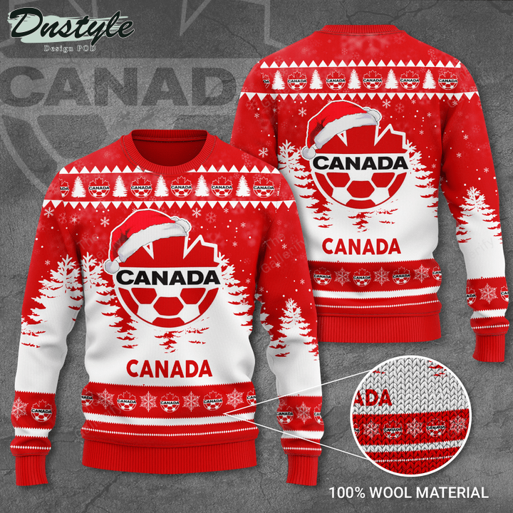 Canada national football team santa hat ugly christmas sweater
