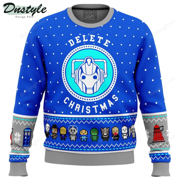 Dr Who Dalek Delete Ugly Christmas Sweater