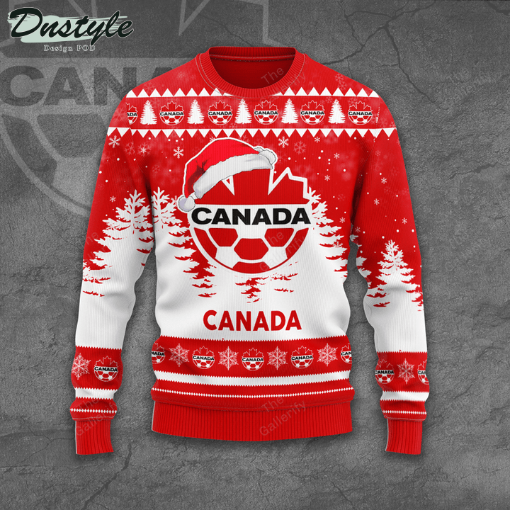 Canada national football team santa hat ugly christmas sweater
