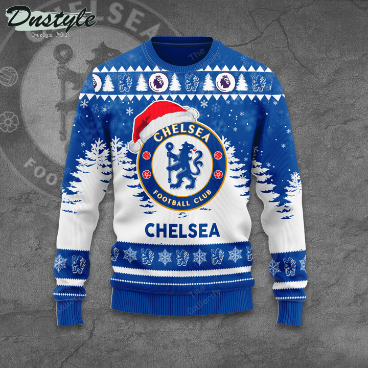 Personalized Chelsea Santa Hat Ugly Christmas Sweater