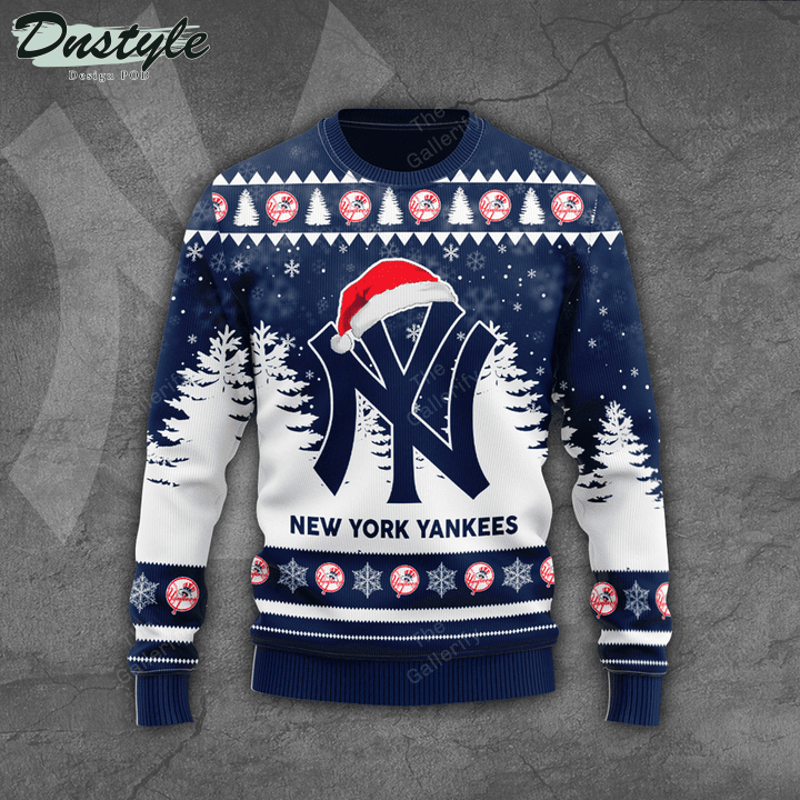 New York Yankees santa hat ugly christmas sweater