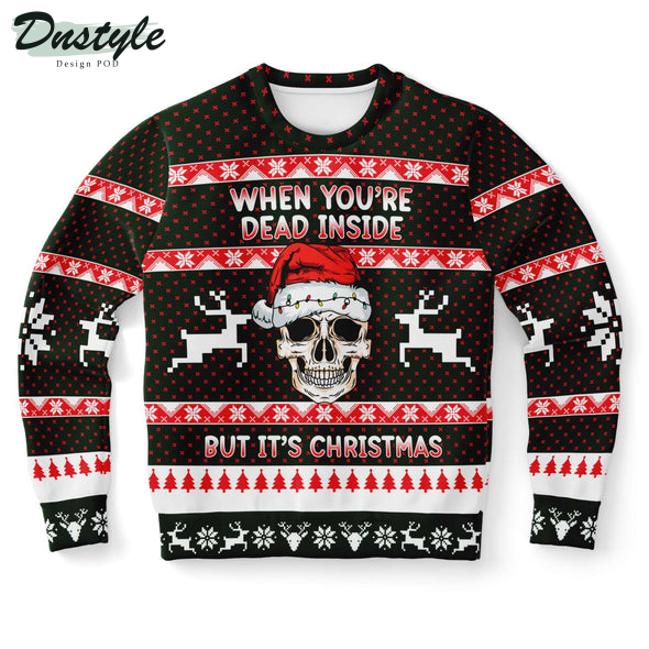 Skull Santa Hat When You’re Dead Inside But It’s Ugly Chrismas Sweater