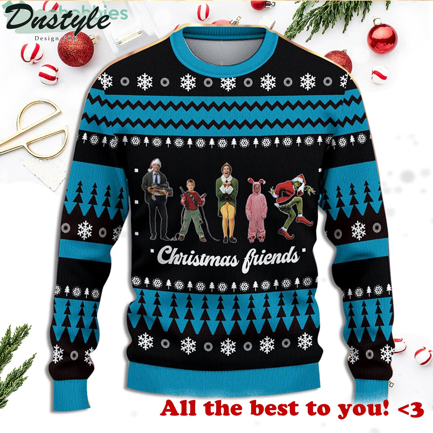 Friends Elf Home Alone The Grinch Ugly Christmas Sweater