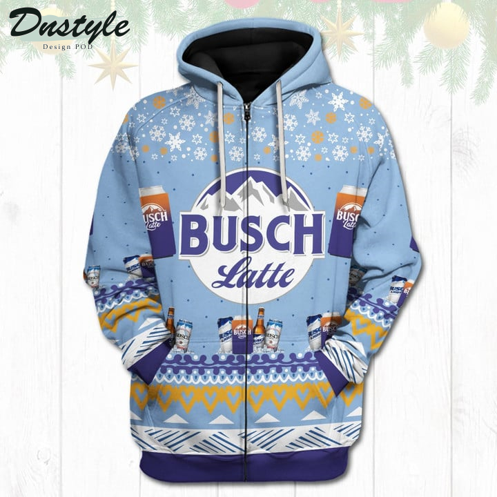 Busch Latte Snowflake Christmas 3D Hoodie Tshirt