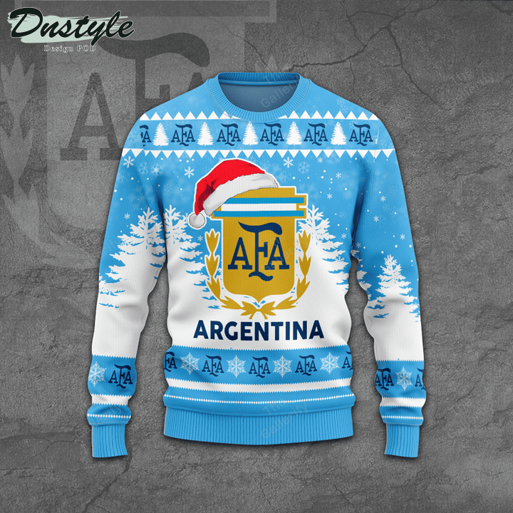 Argenitina national football team santa hat ugly christmas sweater