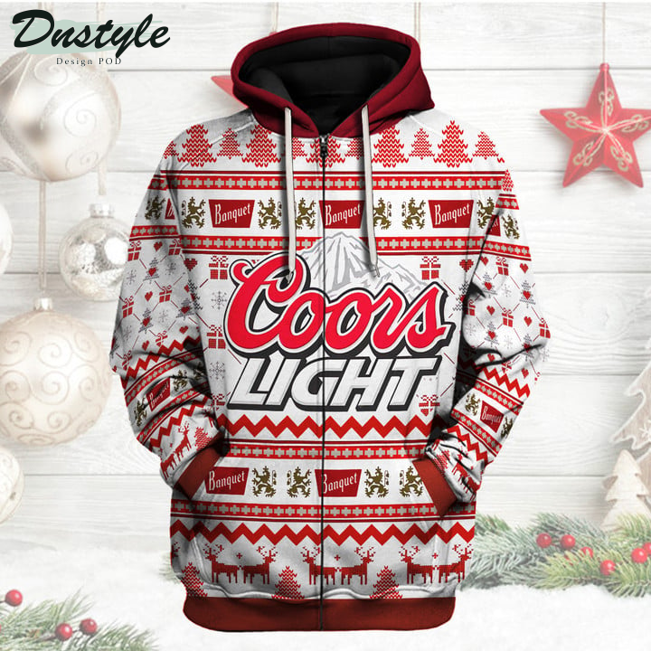 Coors Light Snowflake Reindeer Christmas 3D Hoodie Tshirt