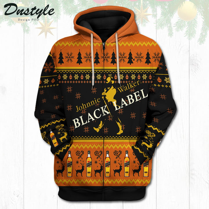 Johnnie Walker Black Label Christmas 3D Hoodie Tshirt