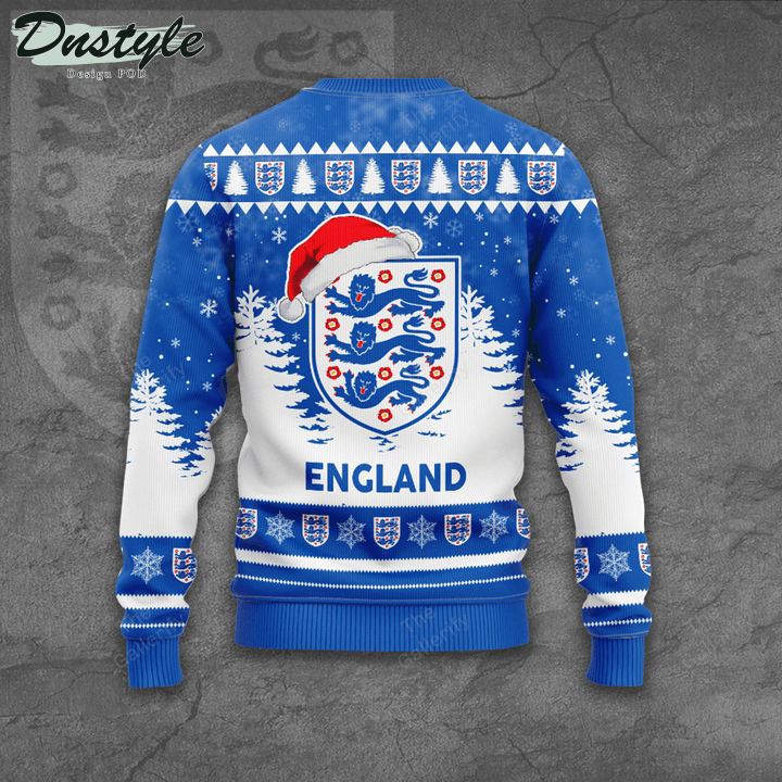 England national football team santa hat ugly christmas sweater