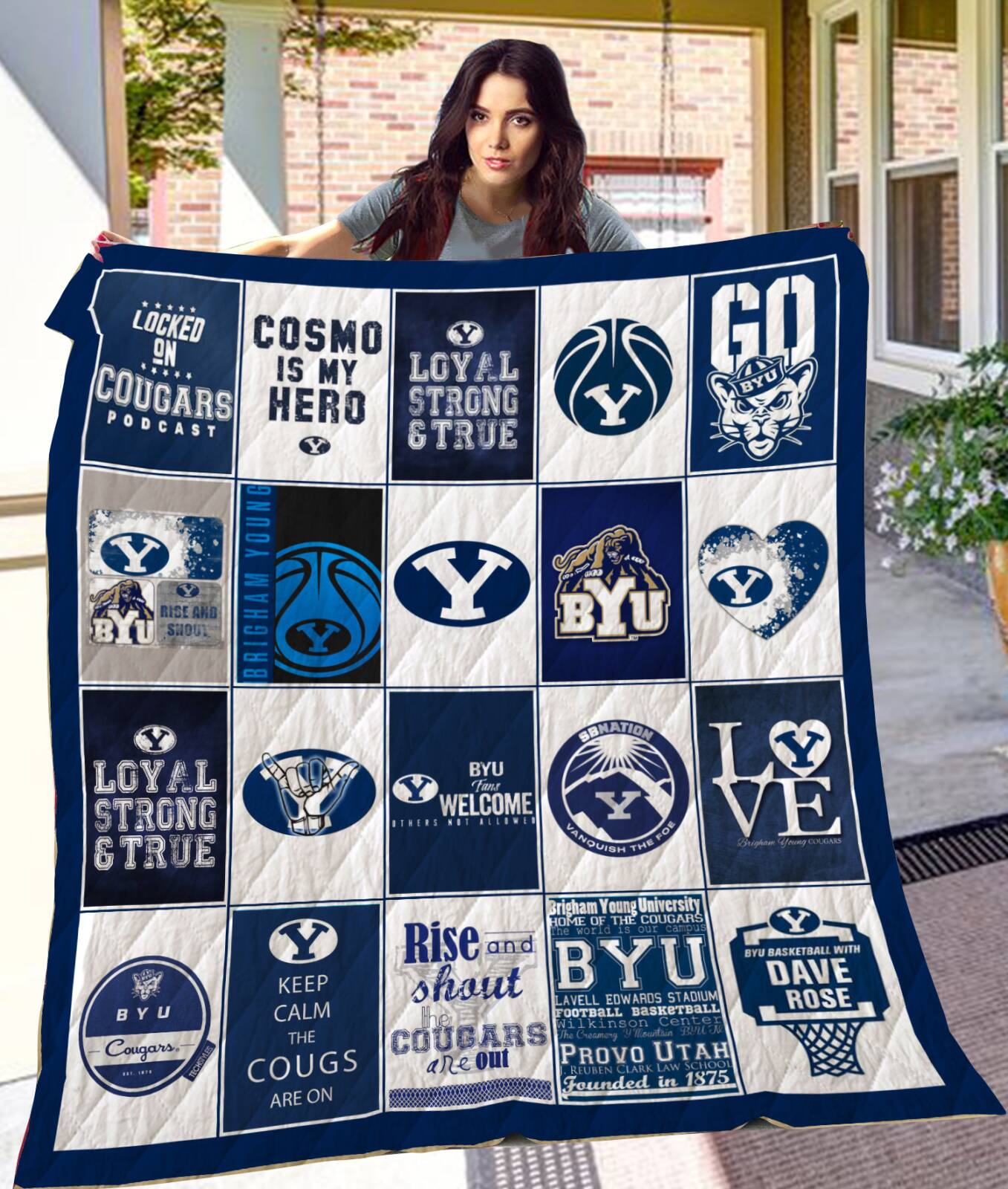 Byu Cougars Football Cosmos Is My Hero Quilt Blanket