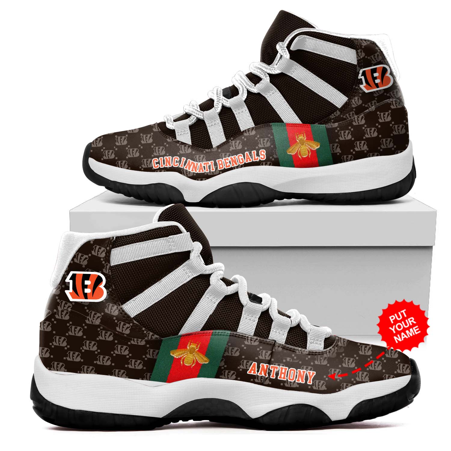 Cincinnati Bengals NFL Gucci Air Jordan 11 Shoes