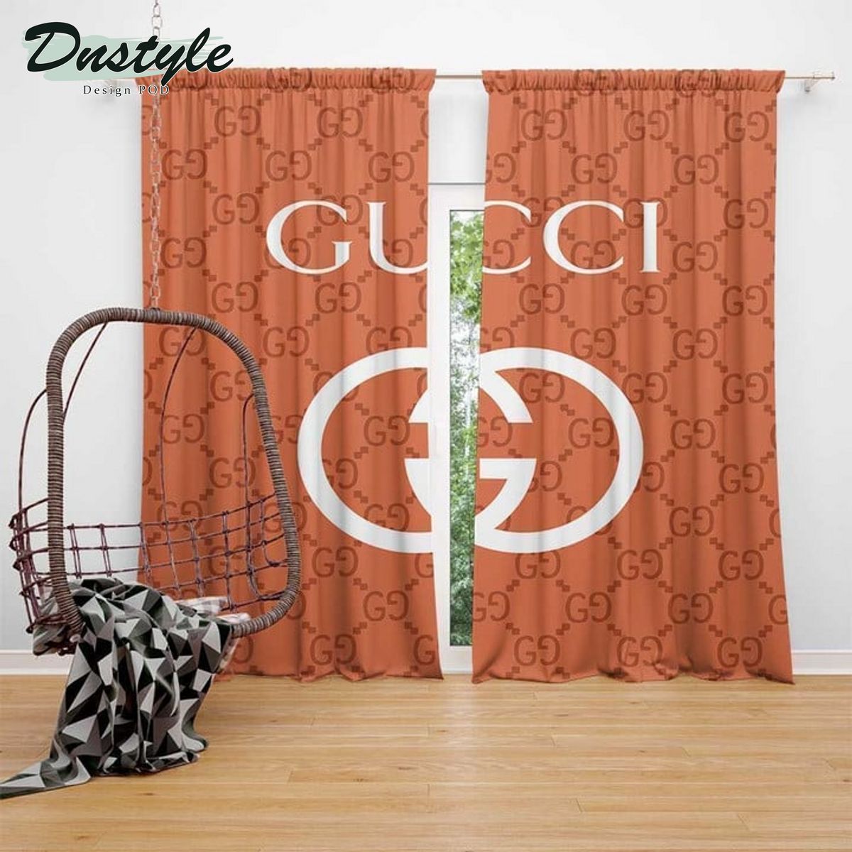 Luxury Gucci Orange Window Curtain
