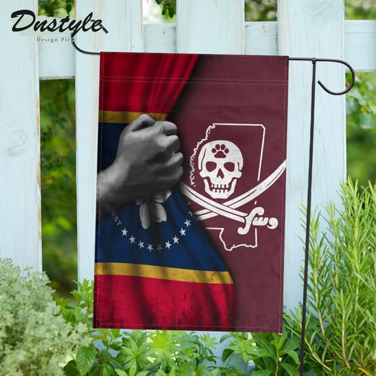 Ms State Pirate Flag American And Mississippi State Pirate Bulldogs Flag