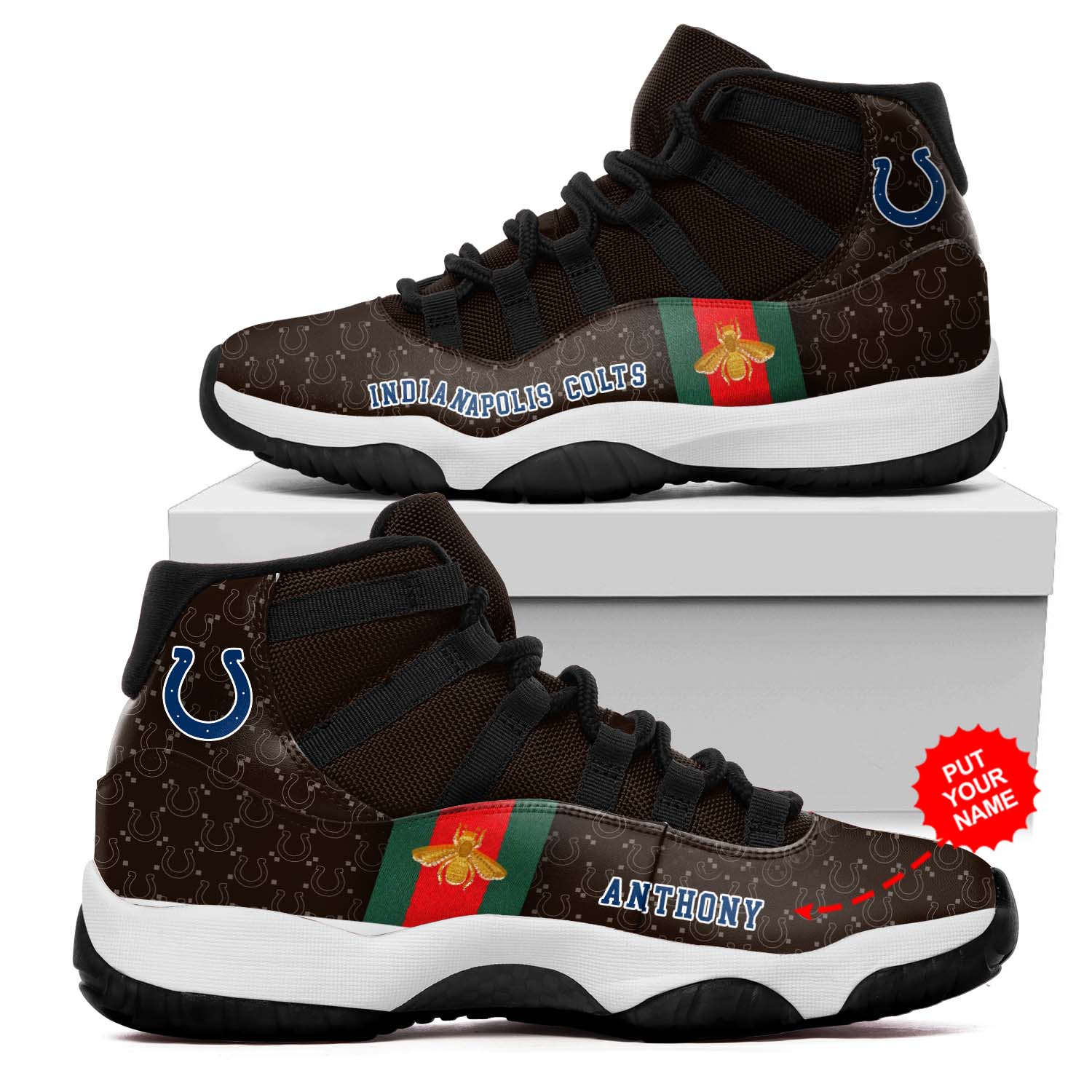 Indianapolis Colts NFL Gucci Air Jordan 11 Shoes
