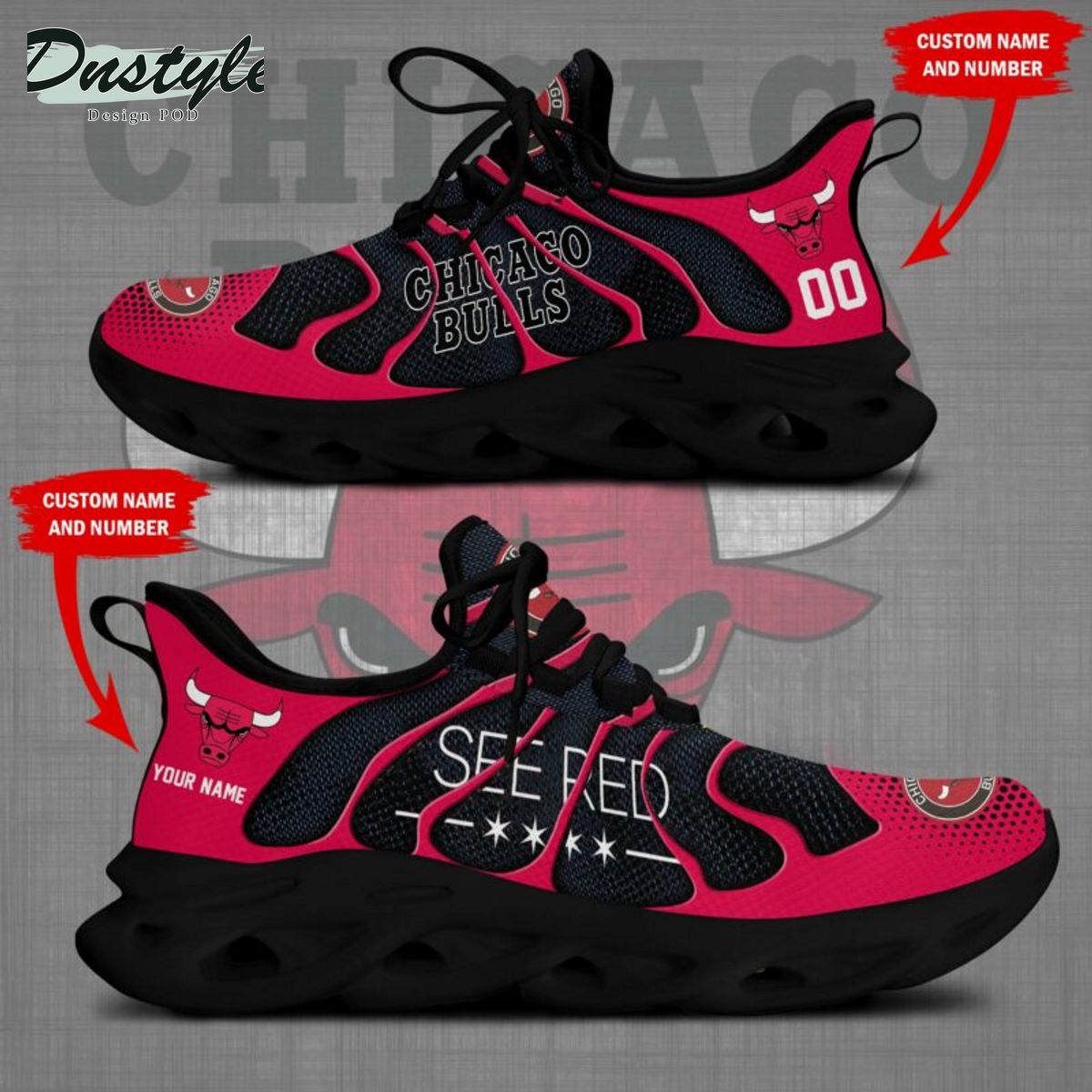 Chicago Bulls NBA Personalized Max Soul Shoes