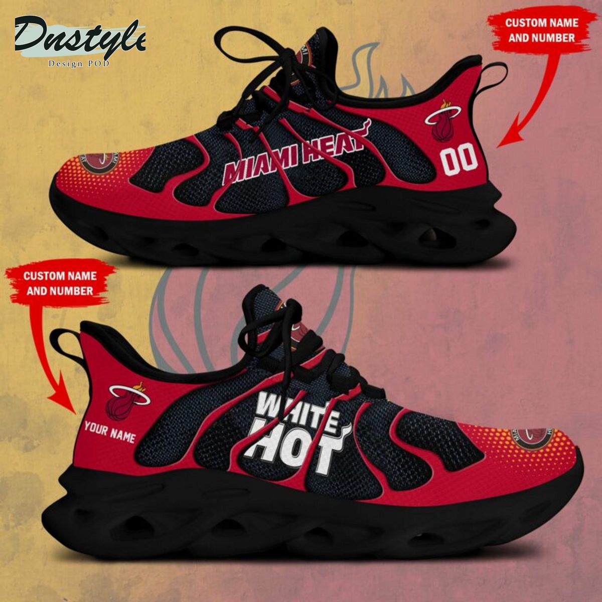 Miami Heat Sneakers NBA Personalized Max Soul Shoes