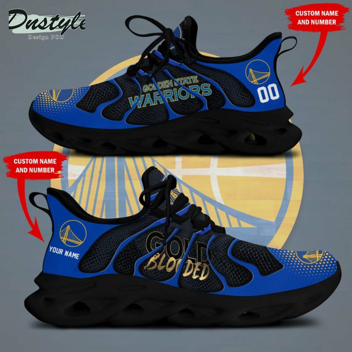 Golden State Warriors NBA Personalized Max Soul Shoes
