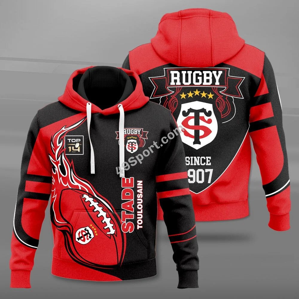 Stade Toulousain Top 14 Rugby 3d hoodie 1