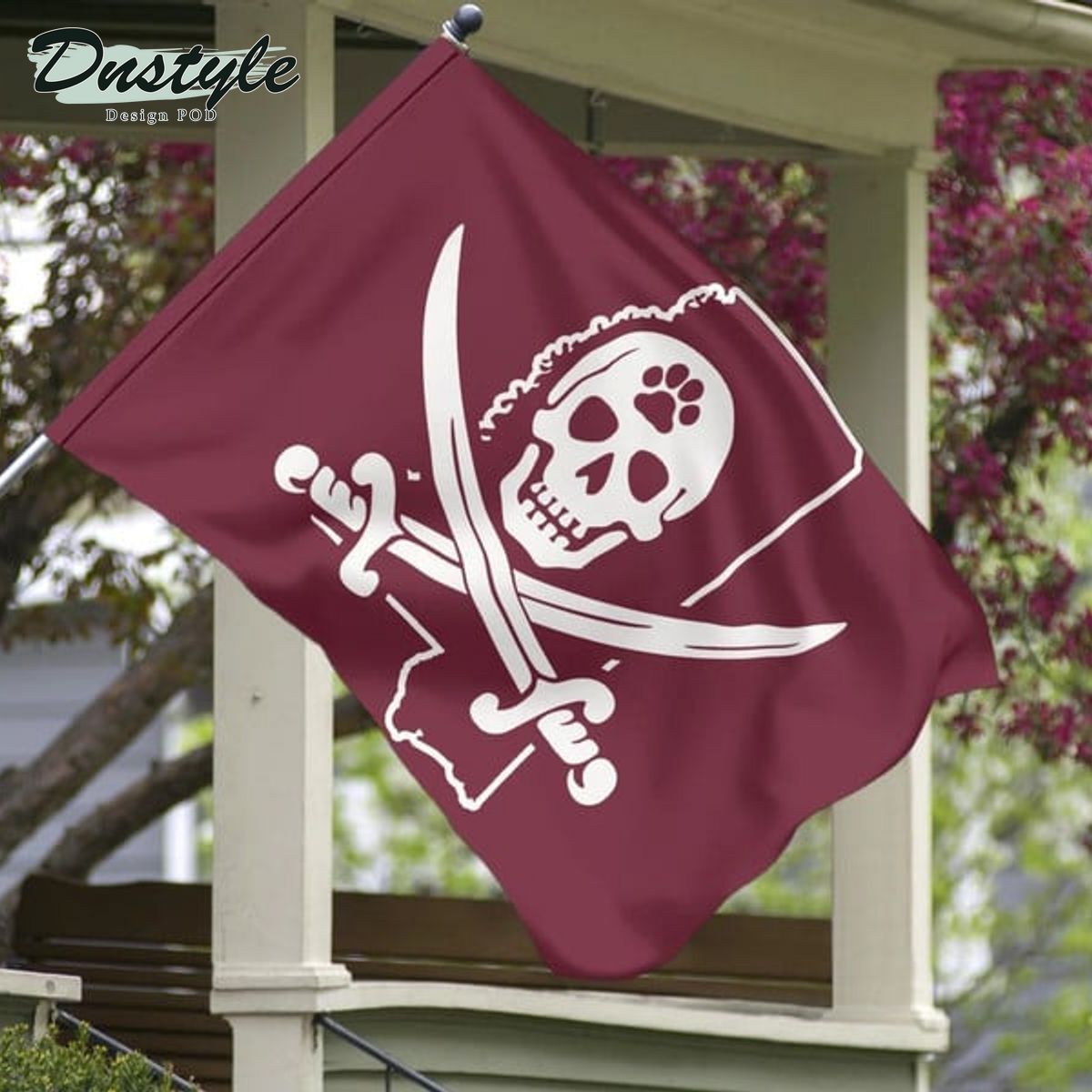 Ms State Pirate Flag American And Old Row Maroon Pirate Flag