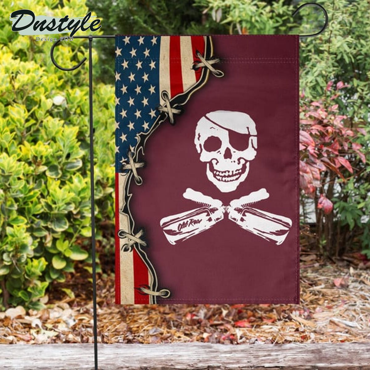 American And Mississippi State Pirate Flag Maroon Pirate Flag