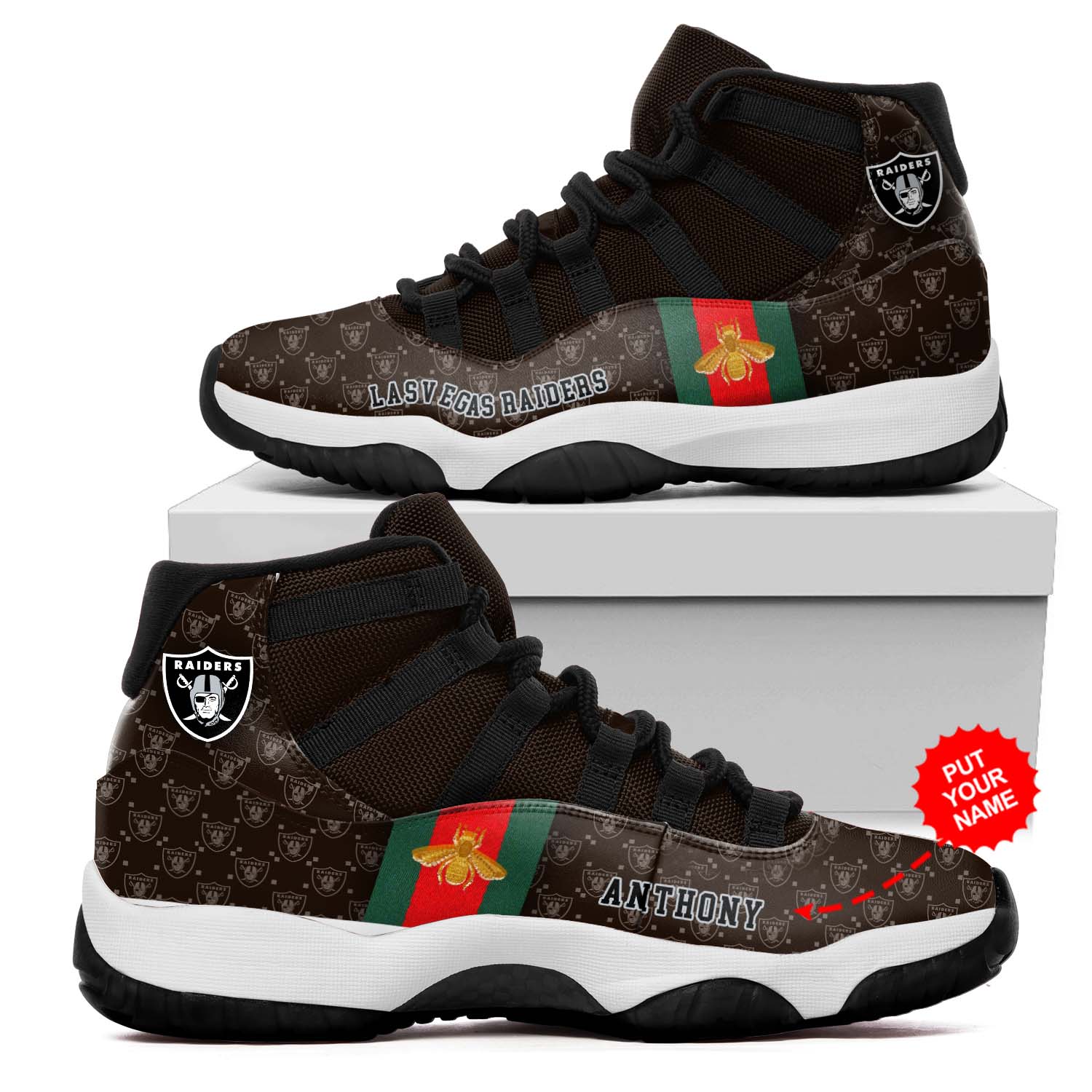 Las Vegas Raiders NFL Gucci Air Jordan 11 Shoes