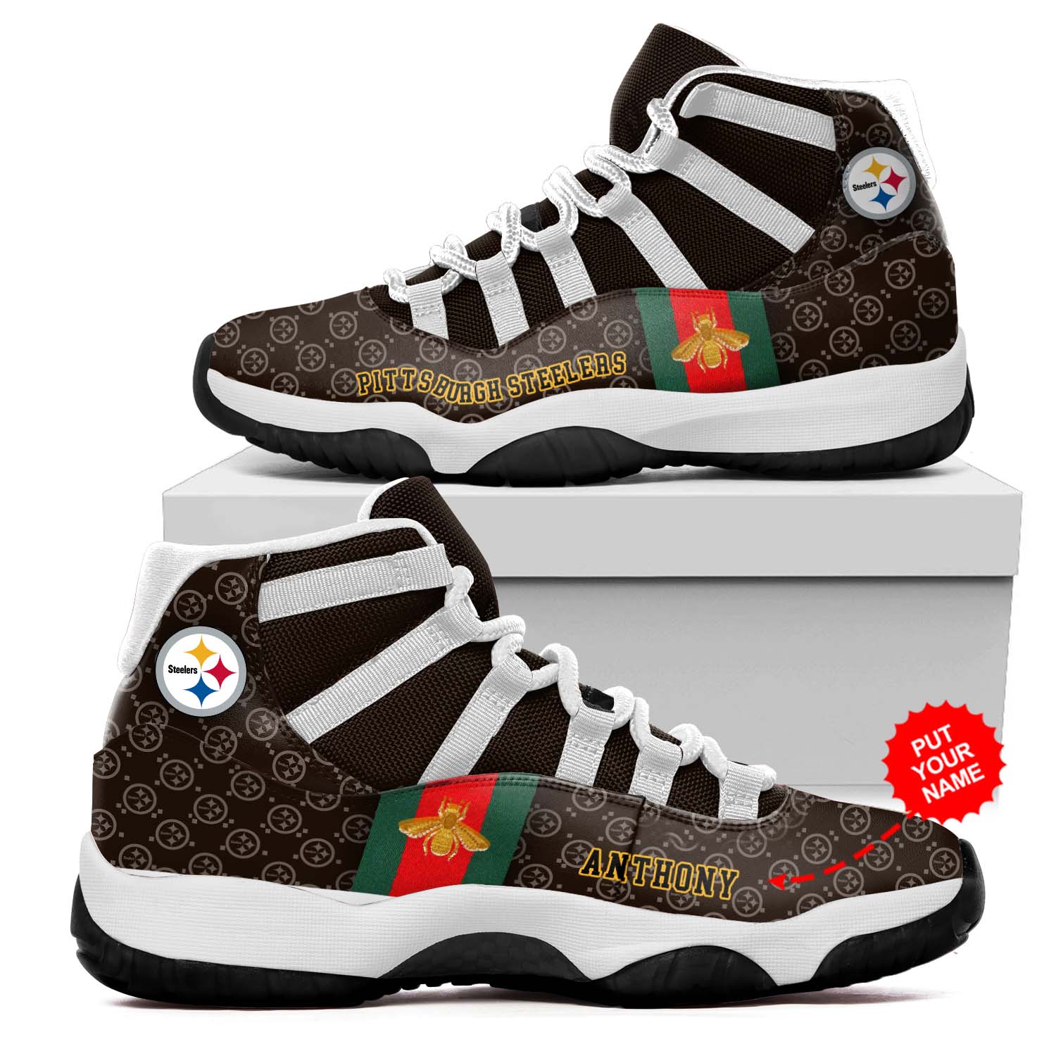 Pittsburgh Steelers NFL Gucci Air Jordan 11 Shoes