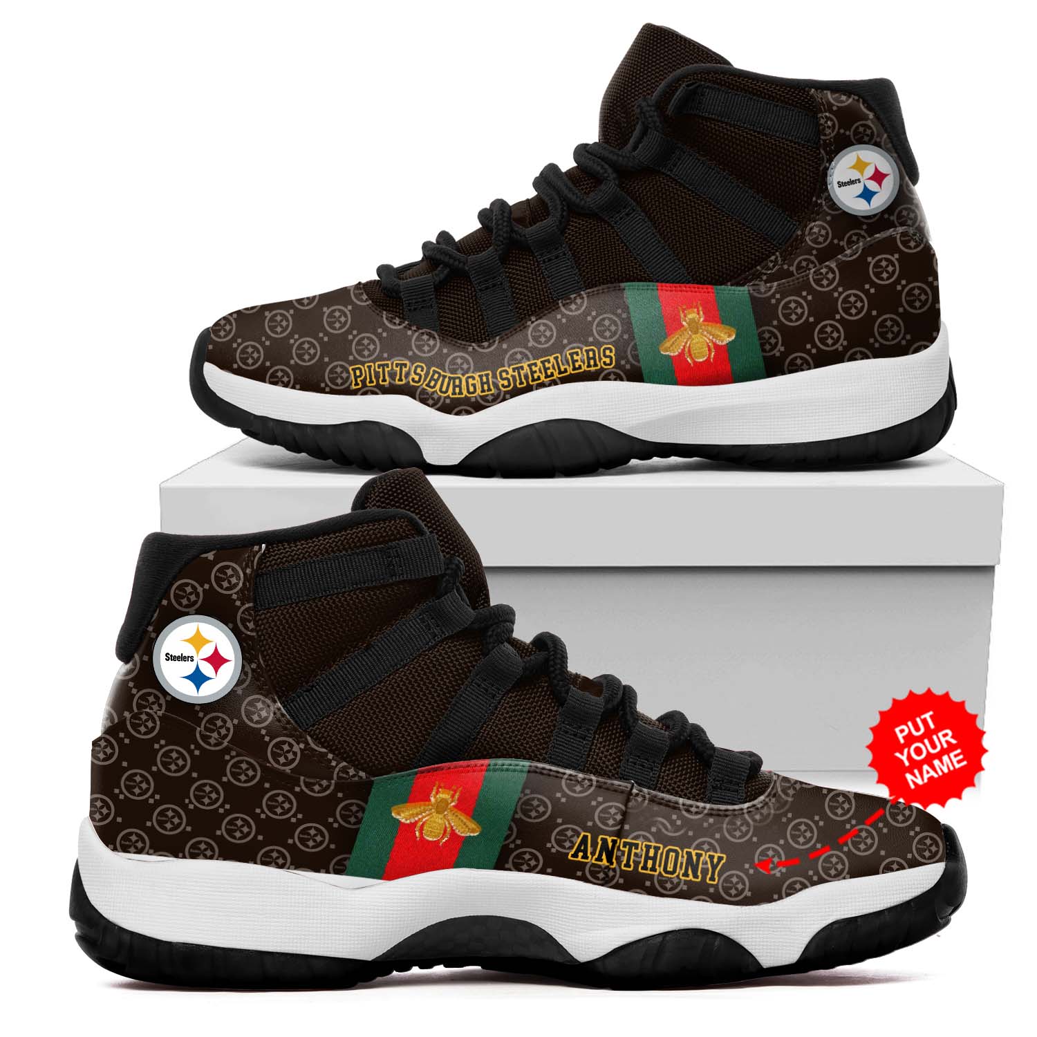 Pittsburgh Steelers NFL Gucci Air Jordan 11 Shoes