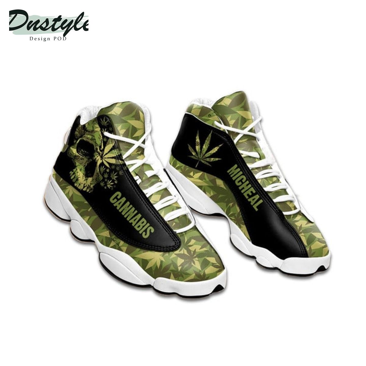 Weed black mandala custom name air jordan 13 shoes