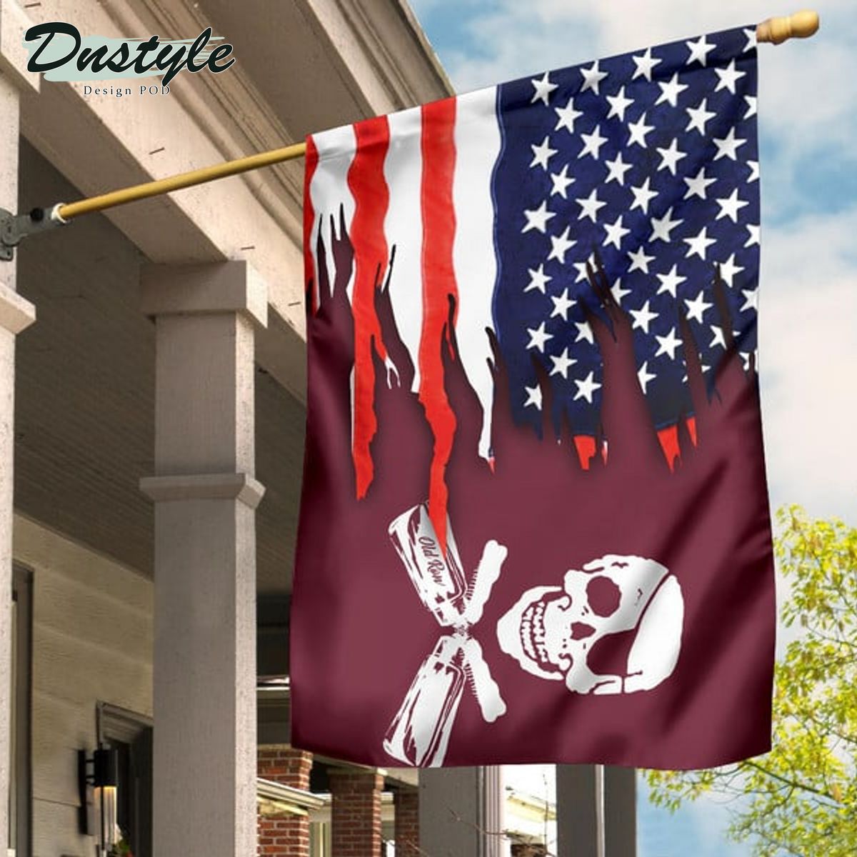 Old Row Maroon Pirate Flag American Mississippi State Pirate Flag