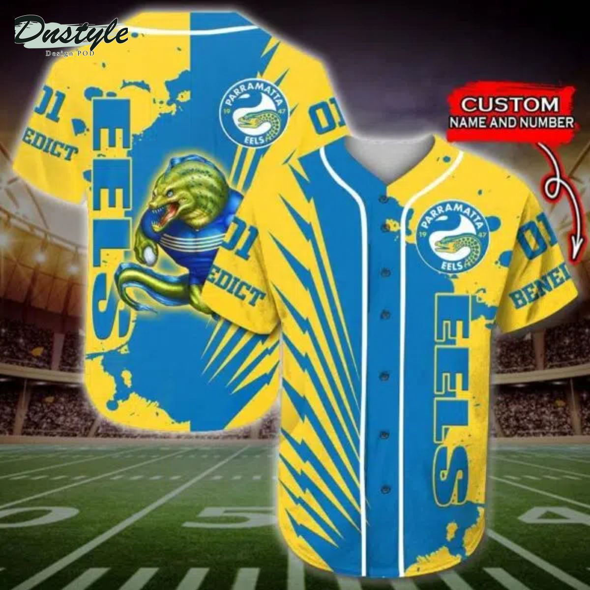 Parramatta Eels NRL Custom Name And Number Baseball Jersey
