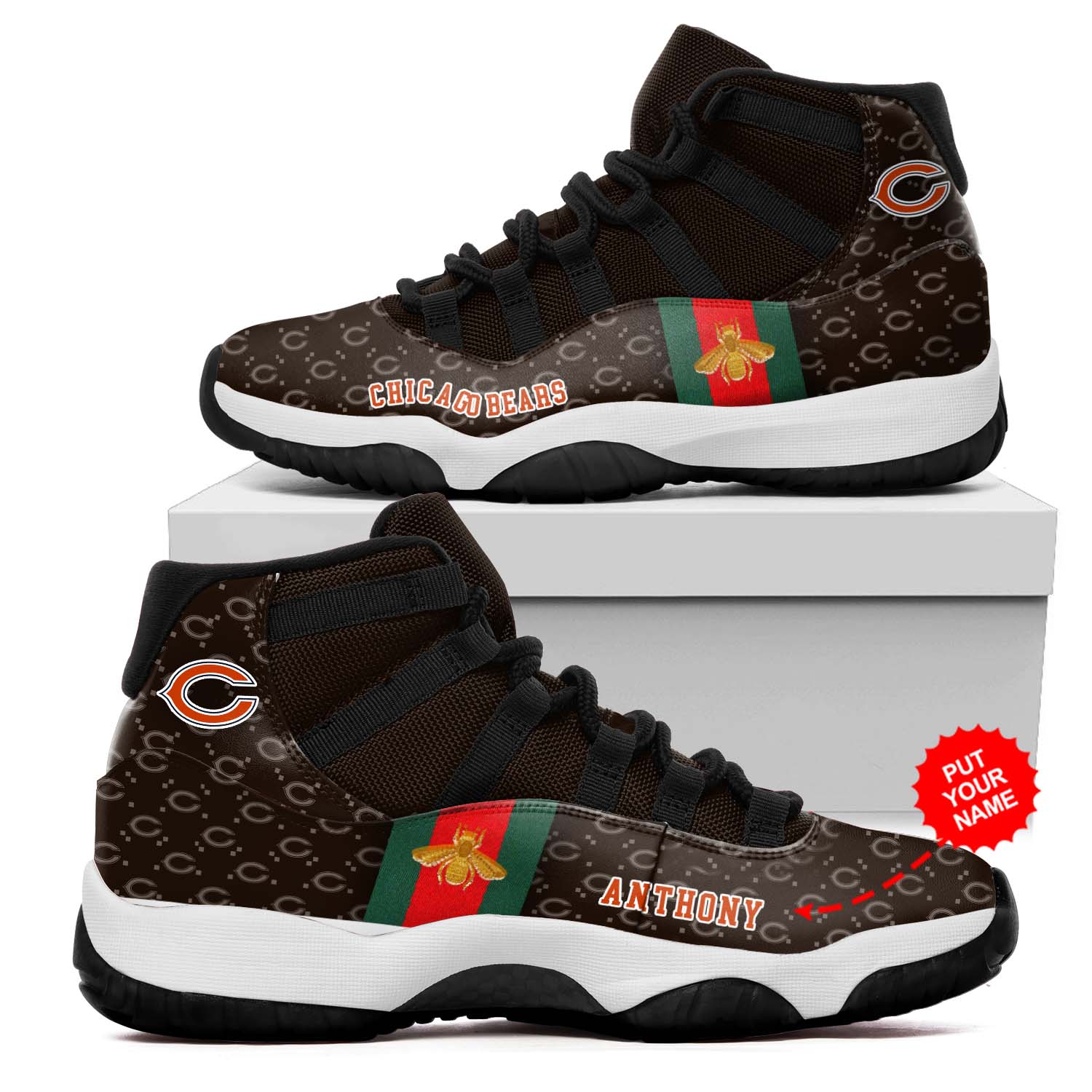 Chicago Bears NFL Gucci Air Jordan 11 Shoes
