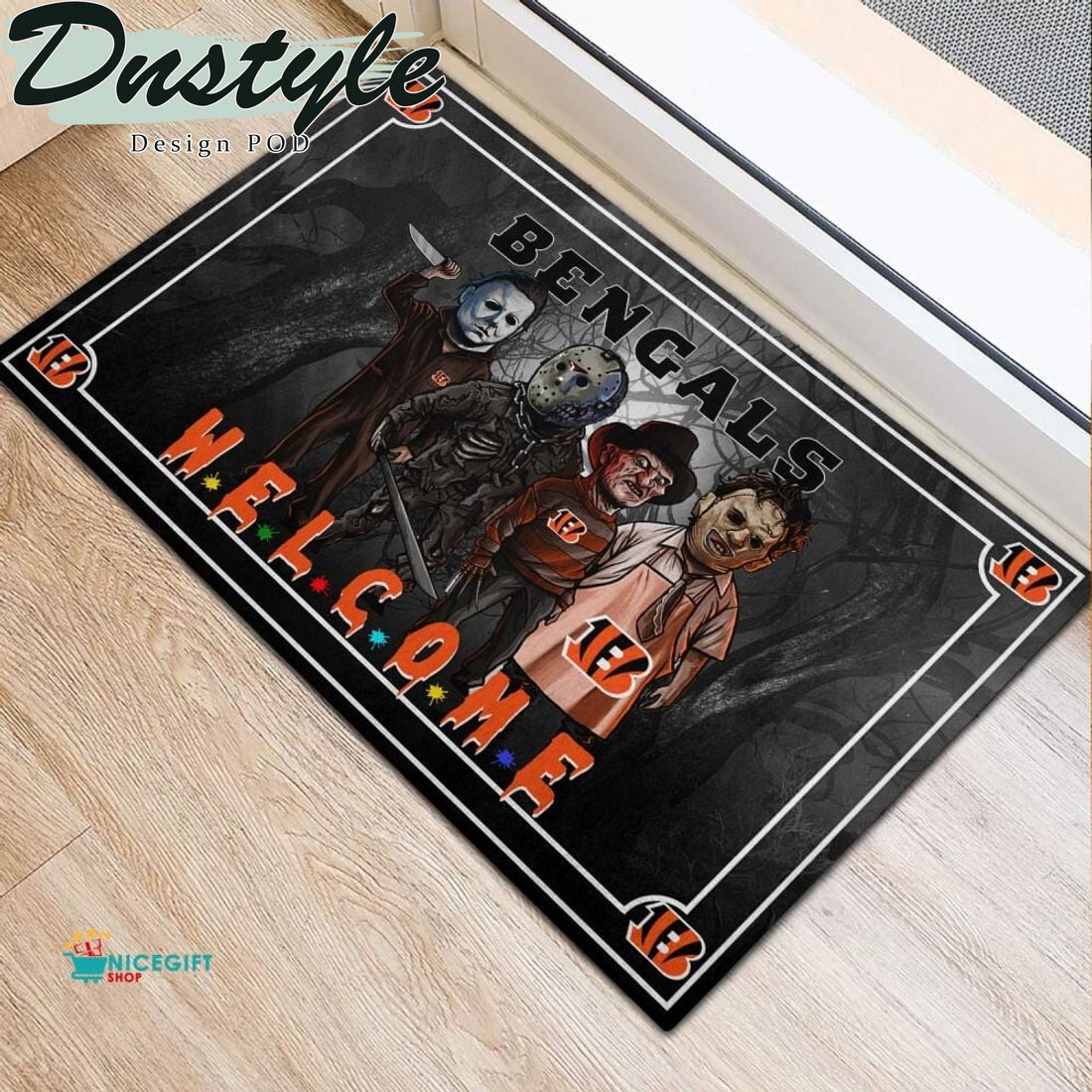 Cincinnati Bengals Halloween Welcome Doormat