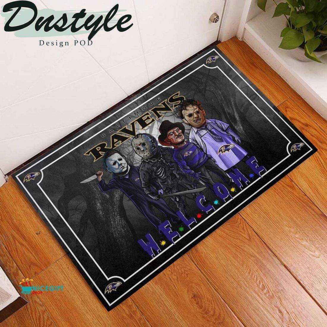 Baltimore Ravens Halloween Welcome Doormat