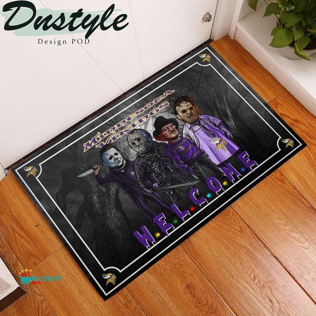 Minnesota Vikings Halloween Welcome Doormat