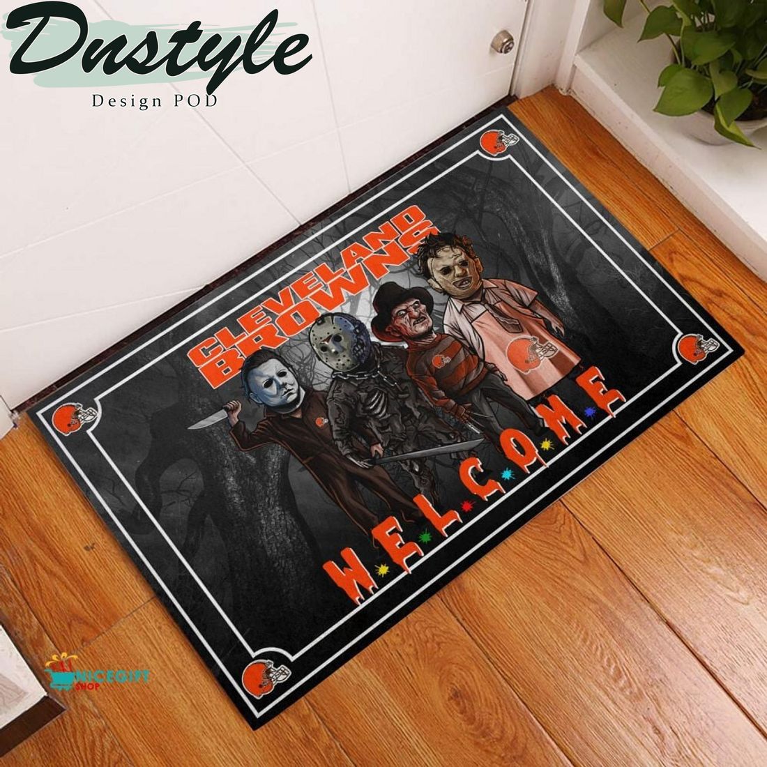 Cleveland Browns Halloween Welcome Doormat