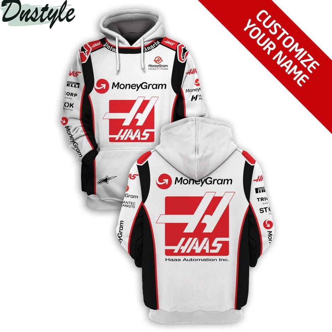 Haas F1 Racing Team 2023 Season Custom Name Hoodie