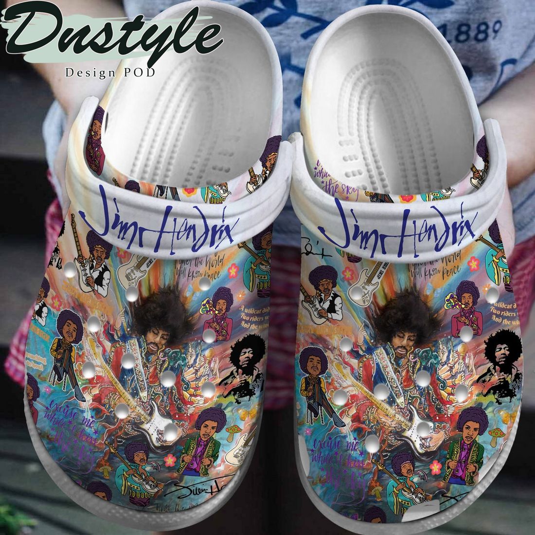 Jimi Hendrix Music Crocs Crocband Clogs Shoes